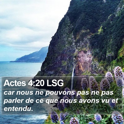 Actes 4:20 LSG Bible Verse Image