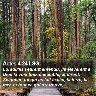 Actes 4:24 LSG Bible Verse Image
