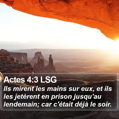 Actes 4:3 LSG Bible Verse Image