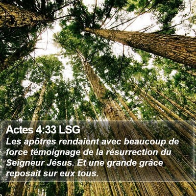 Actes 4:33 LSG Bible Verse Image
