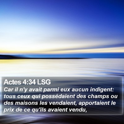 Actes 4:34 LSG Bible Verse Image