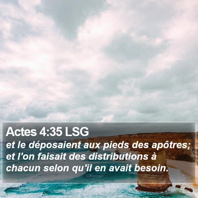 Actes 4:35 LSG Bible Verse Image