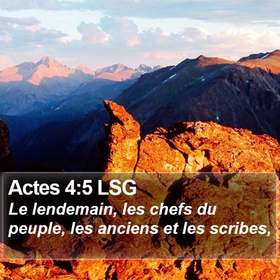 Actes 4:5 LSG Bible Verse Image