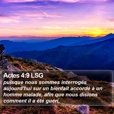 Actes 4:9 LSG Bible Verse Image