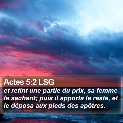 Actes 5:2 LSG Bible Verse Image