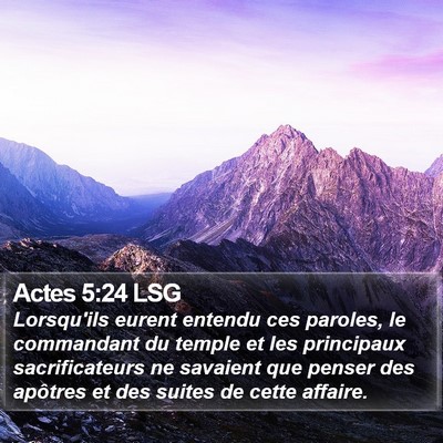 Actes 5:24 LSG Bible Verse Image