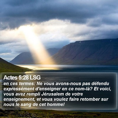 Actes 5:28 LSG Bible Verse Image