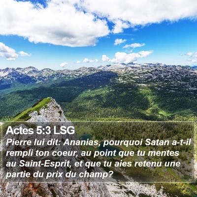 Actes 5:3 LSG Bible Verse Image