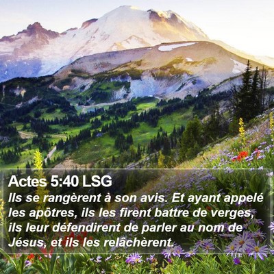 Actes 5:40 LSG Bible Verse Image
