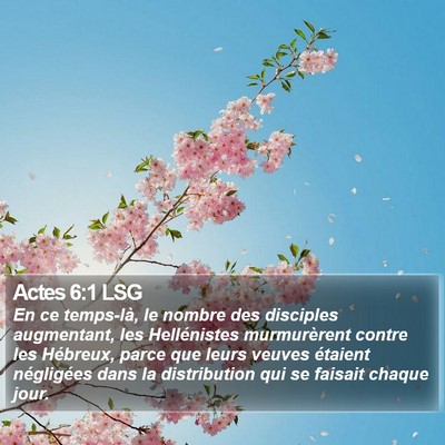 Actes 6:1 LSG Bible Verse Image