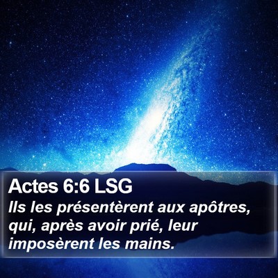Actes 6:6 LSG Bible Verse Image