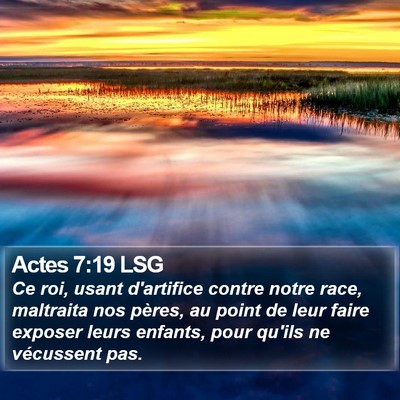 Actes 7:19 LSG Bible Verse Image