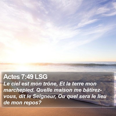 Actes 7:49 LSG Bible Verse Image