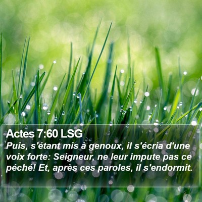 Actes 7:60 LSG Bible Verse Image