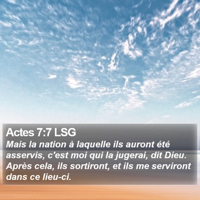 Actes 7:7 LSG Bible Verse Image