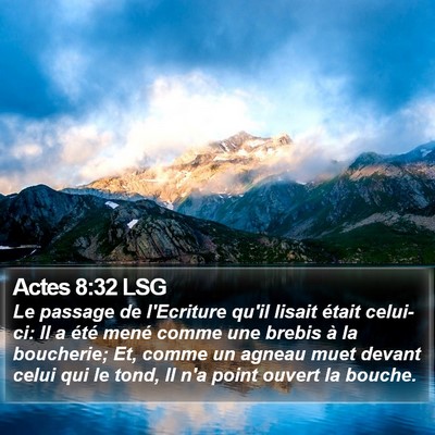Actes 8:32 LSG Bible Verse Image