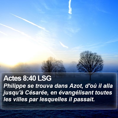 Actes 8:40 LSG Bible Verse Image