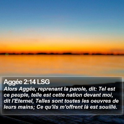 Aggée 2:14 LSG Bible Verse Image