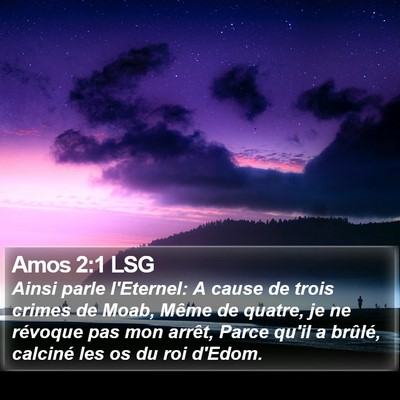 Amos 2:1 LSG Bible Verse Image