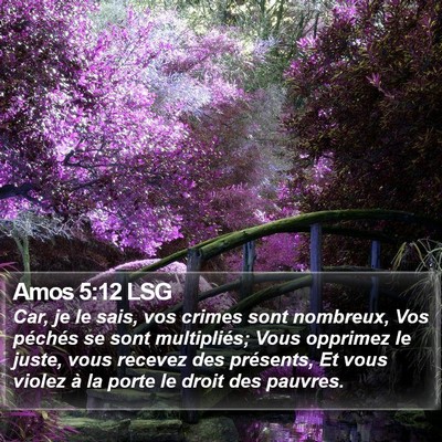 Amos 5:12 LSG Bible Verse Image