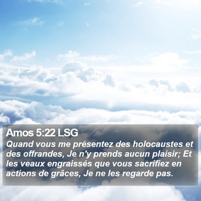 Amos 5:22 LSG Bible Verse Image