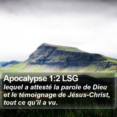Apocalypse 1:2 LSG Bible Verse Image