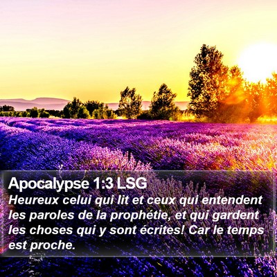 Apocalypse 1:3 LSG Bible Verse Image