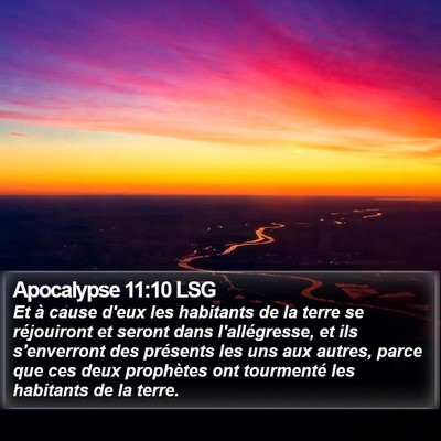 Apocalypse 11:10 LSG Bible Verse Image