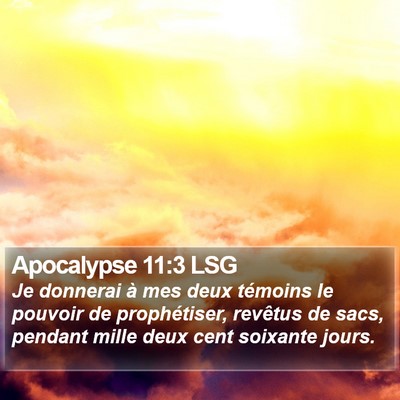 Apocalypse 11:3 LSG Bible Verse Image