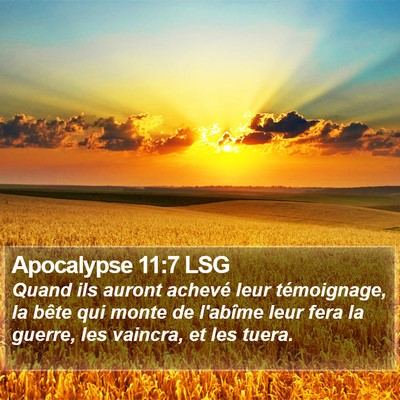 Apocalypse 11:7 LSG Bible Verse Image