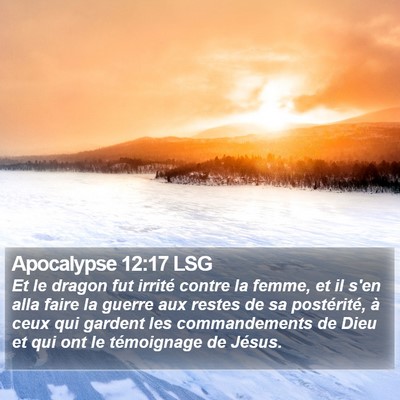 Apocalypse 12:17 LSG Bible Verse Image