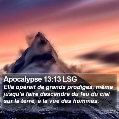 Apocalypse 13:13 LSG Bible Verse Image