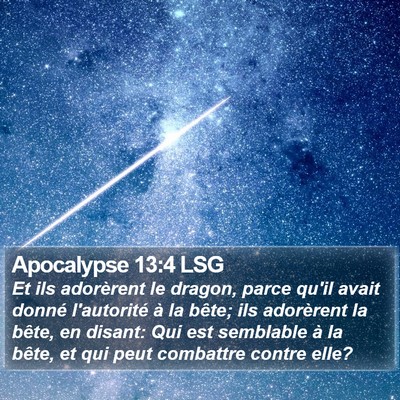 Apocalypse 13:4 LSG Bible Verse Image