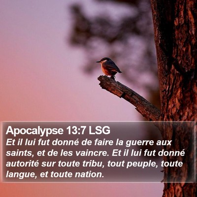 Apocalypse 13:7 LSG Bible Verse Image