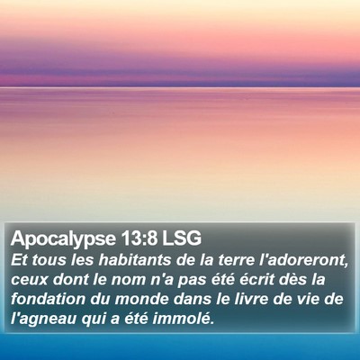 Apocalypse 13:8 LSG Bible Verse Image
