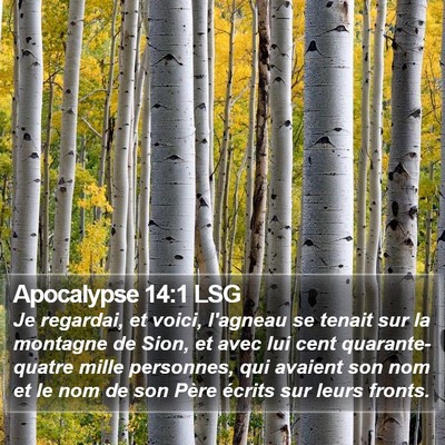 Apocalypse 14:1 LSG Bible Verse Image