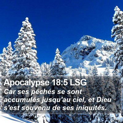 Apocalypse 18:5 LSG Bible Verse Image