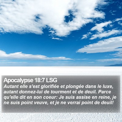 Apocalypse 18:7 LSG Bible Verse Image