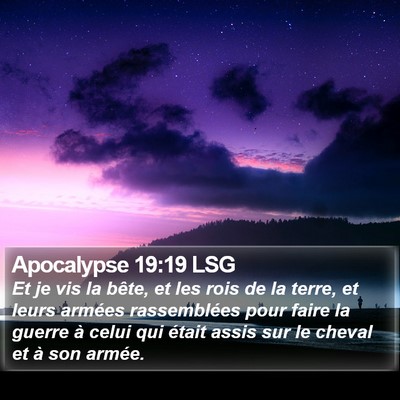 Apocalypse 19:19 LSG Bible Verse Image