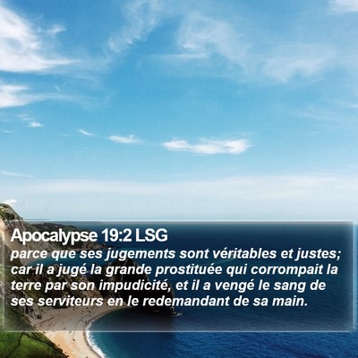 Apocalypse 19:2 LSG Bible Verse Image