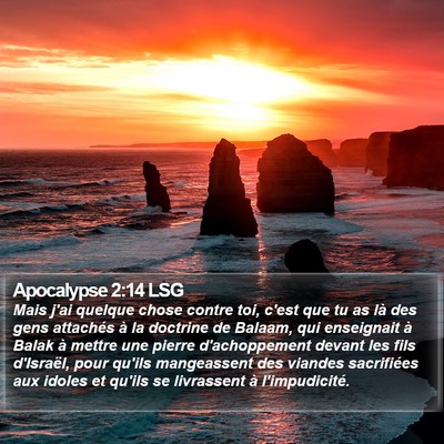 Apocalypse 2:14 LSG Bible Verse Image