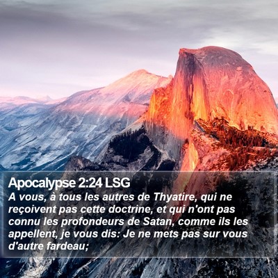 Apocalypse 2:24 LSG Bible Verse Image