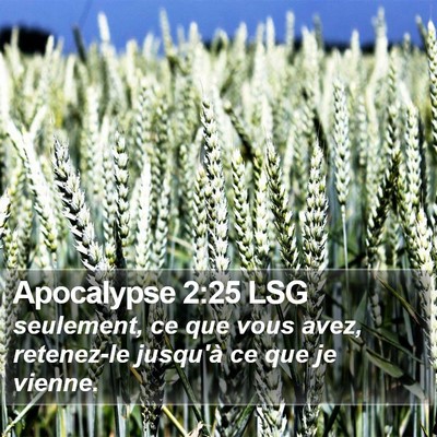 Apocalypse 2:25 LSG Bible Verse Image