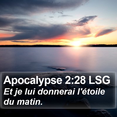 Apocalypse 2:28 LSG Bible Verse Image
