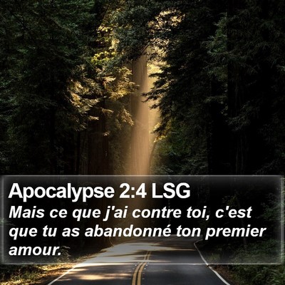 Apocalypse 2:4 LSG Bible Verse Image