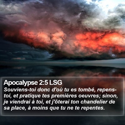 Apocalypse 2:5 LSG Bible Verse Image