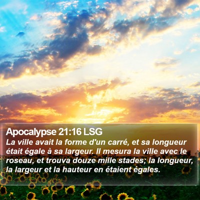 Apocalypse 21:16 LSG Bible Verse Image