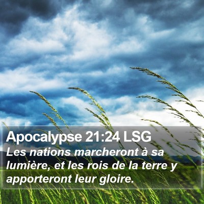 Apocalypse 21:24 LSG Bible Verse Image