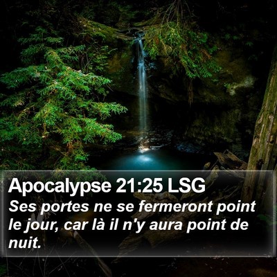 Apocalypse 21:25 LSG Bible Verse Image