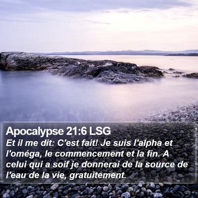 Apocalypse 21:6 LSG Bible Verse Image